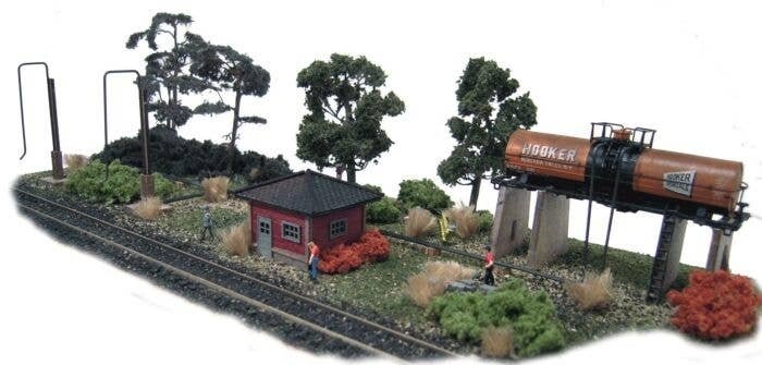 Diesel Fueling Depot - Trackside Series -- Laser-Cut Wood Kit - As-Shown: 10-1/2 x 3′ 26.7, N, The N Scale Architect 10031