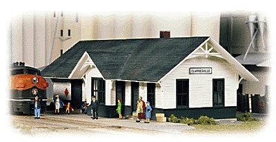 Clarkesville Depot -- Kit - 5-1/4 x 2 x 1-7/8′ 13.3 x 5 x 4.7cm, N, Walthers Cornerstone 3240