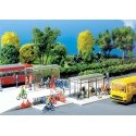 Modern Bus Stop Shelter w/Bicycle Racks, N, Faller Gmbh 272543