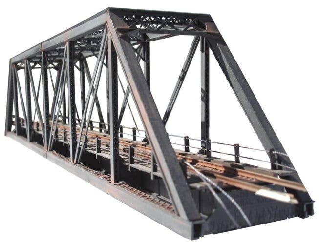 Modernized Through-Truss Bridge w/Walkways -- Kit - Modern Portals, Single Track 11-15/32′ 29.1cm , N, Central Valley 1820