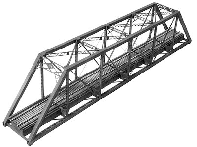 150` Single-Track Pratt Truss Bridge -- Kit - 20-5/8` 52.5cm, HO, Central Valley 1902