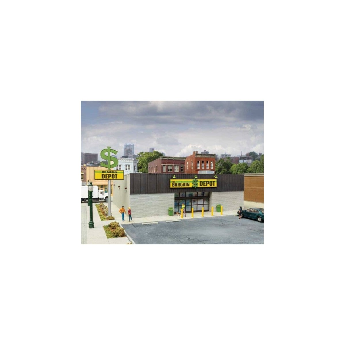 The Bargain Depot -- Kit - 8-9/16 x 9-15/16 x 2-7/8′ 22 x 25.2 x 7.3cm, HO, Walthers Cornerstone 4113