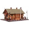 Woodland Station - Landmark Structures(R) -- Kit - 4-1/32 x 2-15/16′ 10.2 x 7.46cm, N, Woodland Scenics 5207