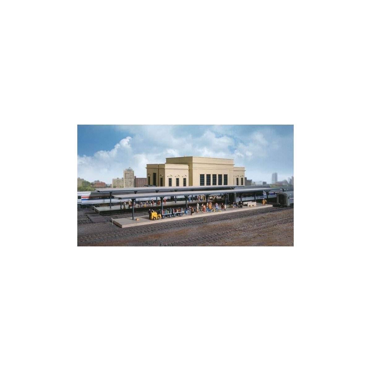 Butterfly Style Station Platform Shelter -- Kit - pkg(4) Each Section: 11 x 2-1/8 x 2-1/4′ , HO, Walthers Cornerstone 3175