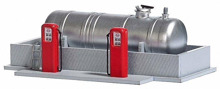 Diesel Locomotive Refueling Station -- Kit - 3-1/8 x 1-13/16 x 1-1/16′ 8 x 4.6 x 2.7cm, HO, Busch Gmbh & Co Kg 1158