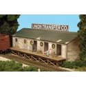 Union Transfer Co. - One-Sided Background Model -- Laser-Cut Wood Kit - 8-1/4 x 1-1/2 x 2-1/2′ 21 , HO, Monroe Models 2221