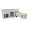 Single-Story Wall w/2 Overhead Doors and Office Entry - Keyrail -- Background Building Kit - 6-1/2, HO, Lunde Studios QBHO1