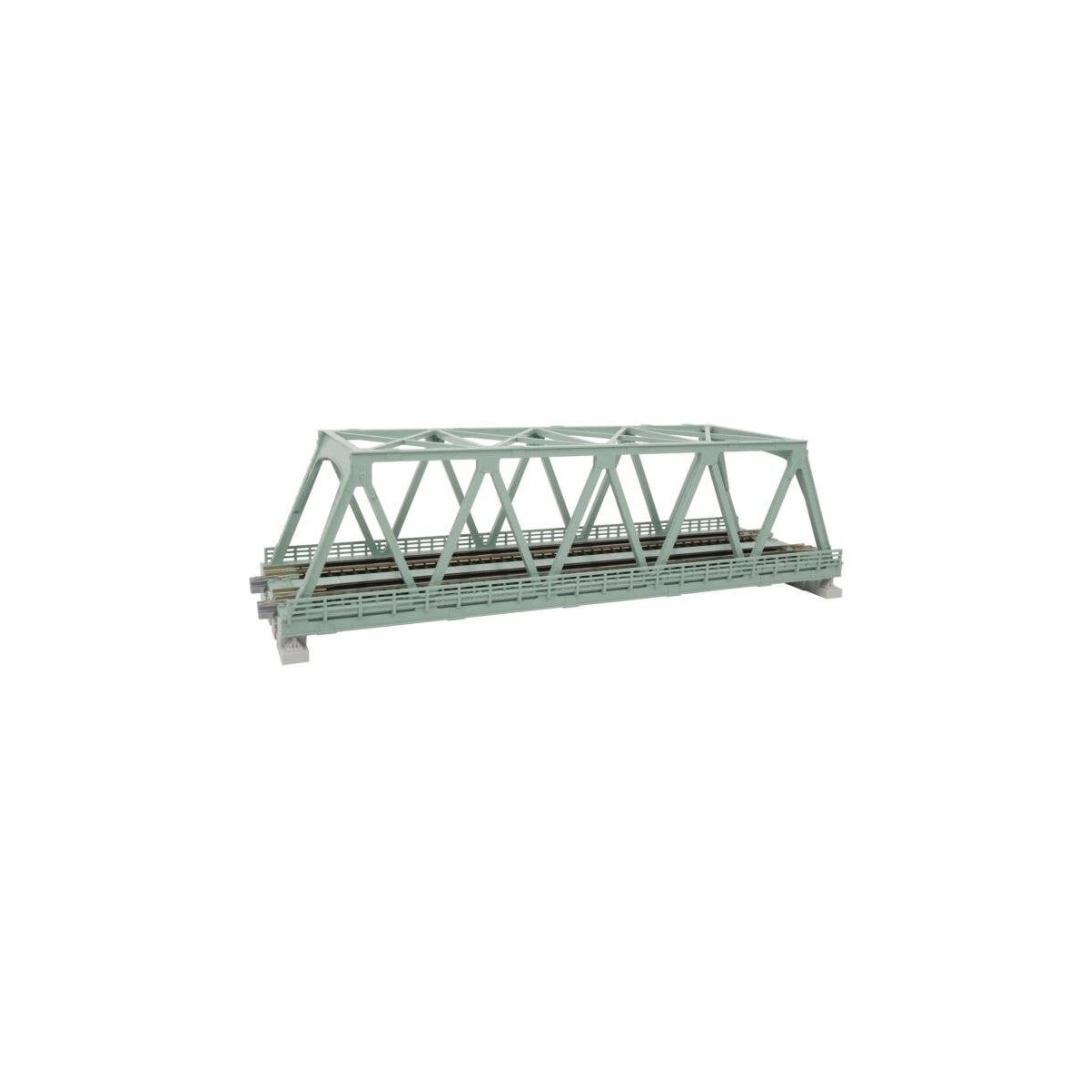 Double-Track Truss Bridge -- 9-3/4′ 24.8cm (light green), N, Kato USA Inc 20439
