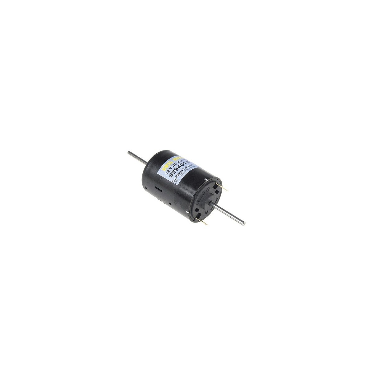 Round Can Motor, 12 Volt DC -- 29 x 40mm, Double Shaft 2.4mm Dia. x 24mm, 8,300rpm, ALL, Northwest Short Line 294019