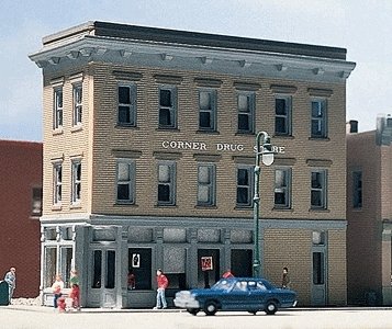 DPM Structure Kits -- Corner Apothecary - 3-3/8 x 1-3/8′ 8.4 x 3.4cm, N, Design Preservation Models 50700