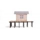 Laser-Cut Wood Kit -- Fisherman`s Shanty - 3-9/64 x 1-1/2 x 2-1/8` 8 x 3.7 x 5.4cm, HO, Walthers SceneMaster 4110
