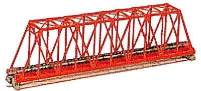 Single-Truss Bridge - 248mm 9-3/4′ -- Red, N, Kato USA Inc 20430
