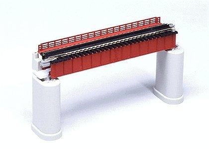 Deck Girder Bridge -- 4-31/32′ 124mm Long (red/rust), N, Kato USA Inc 20460