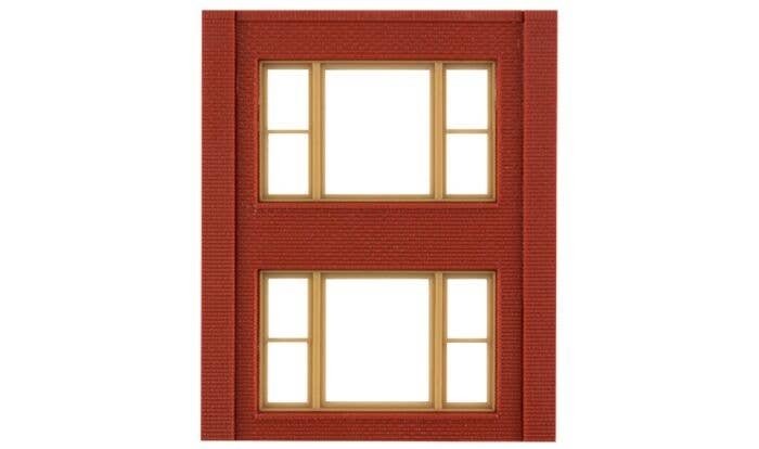 Modular Building System(TM) -- Two-Story Wall Sections w/2 20th Century Windows - Kit, HO, Design Preservation Models 30164