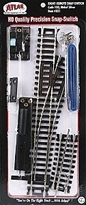 Code 100 Remote Control Snap-Switch(R) Turnout - Nickel-Silver Rail -- Right-Hand, HO, Atlas Model Railroad Co. 851