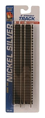 9′ Straight Track pkg(4) -- Code 100 Nickel Silver, HO, Life-Like Products 3001