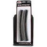 Code 100 Curved Snap-Track(R) Nickel-Silver Rail -- 24′ Radius (Black Ties) pkg(6), HO, Atlas Model Railroad Co. 837