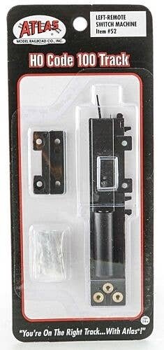 Remote Control Switch Machine -- Left Hand, Black Ties, HO, Atlas Model Railroad Co. 52