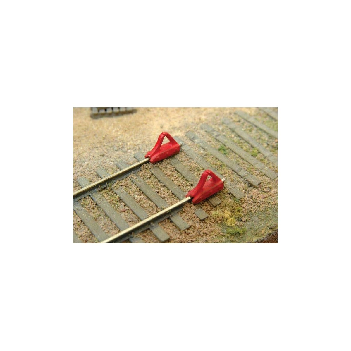 Car Stops -- Unpainted Metal Castings pkg(6), HO, Durango Press 206