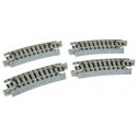 Unitrack -- Curved Track 9.75′ Radius 15-Degree pkg(4), N, Kato USA Inc 20101