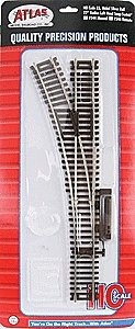 Code 83 Snap-Switch(R) Manual Turnout -- 22′ Radius, Left Hand, HO, Atlas Model Railroad Co. 544