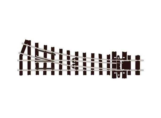 HOe (HOn2-1/2 HOn30`) Narrow Gauge Turnout w/Code 80 Rail -- 12` Radius, Right-Hand, HOn30, Peco SLE491