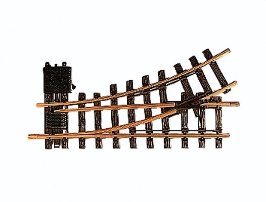 R1 30-Degree Manual Turnout 4`3` Diameter -- Left Hand, G, LGB 12100