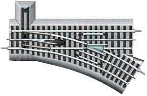FasTrack(TM) Track w/Roadbed - 3-Rail -- Manual Turnout (Switch) O-36 Right Hand, O, Lionel 612018