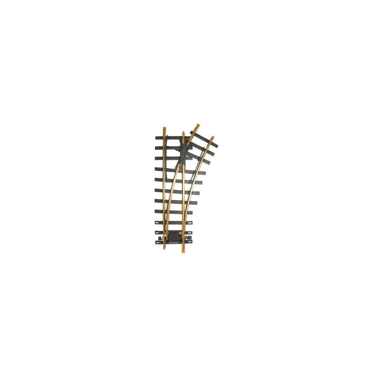 Code 332 Brass 1100 Manual Turnout -- Right Hand, 4′ Diameter, 30 Degree Diverging Route, G, Bachmann Industries 94658