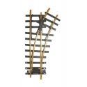 Code 332 Brass 1100 Manual Turnout -- Right Hand, 4′ Diameter, 30 Degree Diverging Route, G, Bachmann Industries 94658