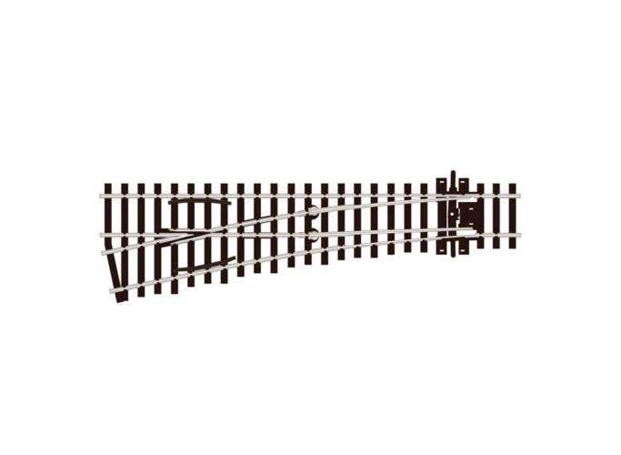 Code 75 Streamline Small Radius Turnout -- Left Hand, Electrofrog, HO, Peco SLE192