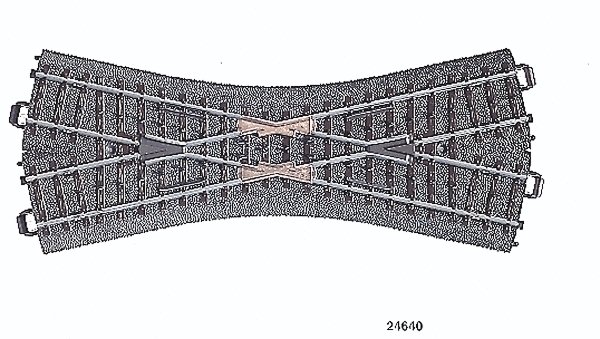 C-Track Crossing -- 7-13/32′ 24.3 Degrees, HO, Marklin, Inc 24640