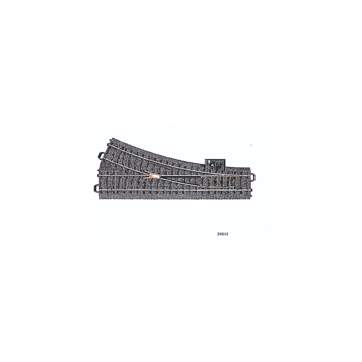 3-Rail C-Track -- Right Hand Manual Turnout, HO, Marklin, Inc 24612