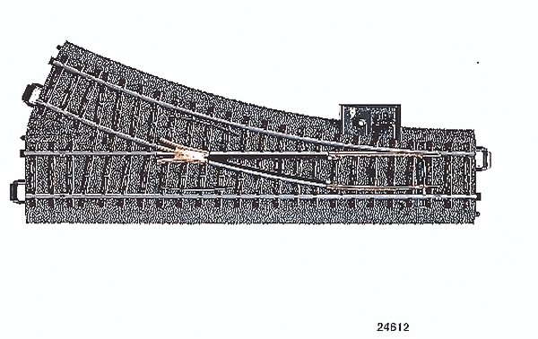 3-Rail C-Track -- Right Hand Manual Turnout, HO, Marklin, Inc 24612