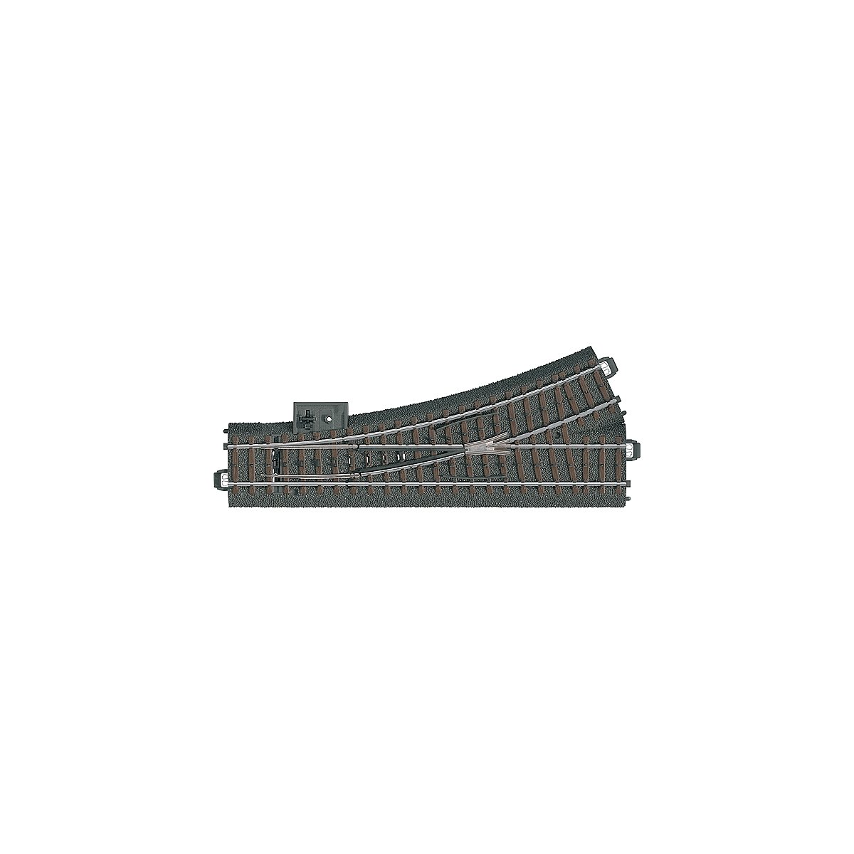 3-Rail C Track - My World -- Manual Turnout - Left-Hand, HO, Marklin, Inc 20611