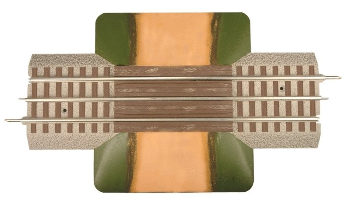 FasTrack(TM) Track w/Roadbed - 3-Rail -- Grade Crossing - 10` 25.4cm Straight w/6-1/4` 15.9cm Wide Road, O, Lionel 612036