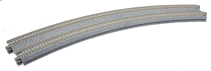 Curved Double Concrete Tie Superelevated Track - Unitrack -- 18-7/8 & 17-5/8′ 480 & 447mm Radius 22, N, Kato USA Inc 20185