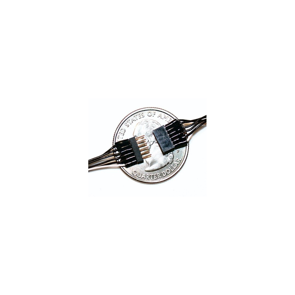 6-Pin 2 X 3 Array Mini Connector Set (1 Male, 1 Female) -- .312 x .075 x .244′ with 6′ 15.2cm Attached Black/White Wires, AL