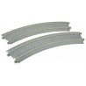 Unitrack CT Double-Track Superelevated Curve -- 45 Degrees, 11/12-3/8′ 28.2/31.5cm Radius, N, Kato USA Inc 20183