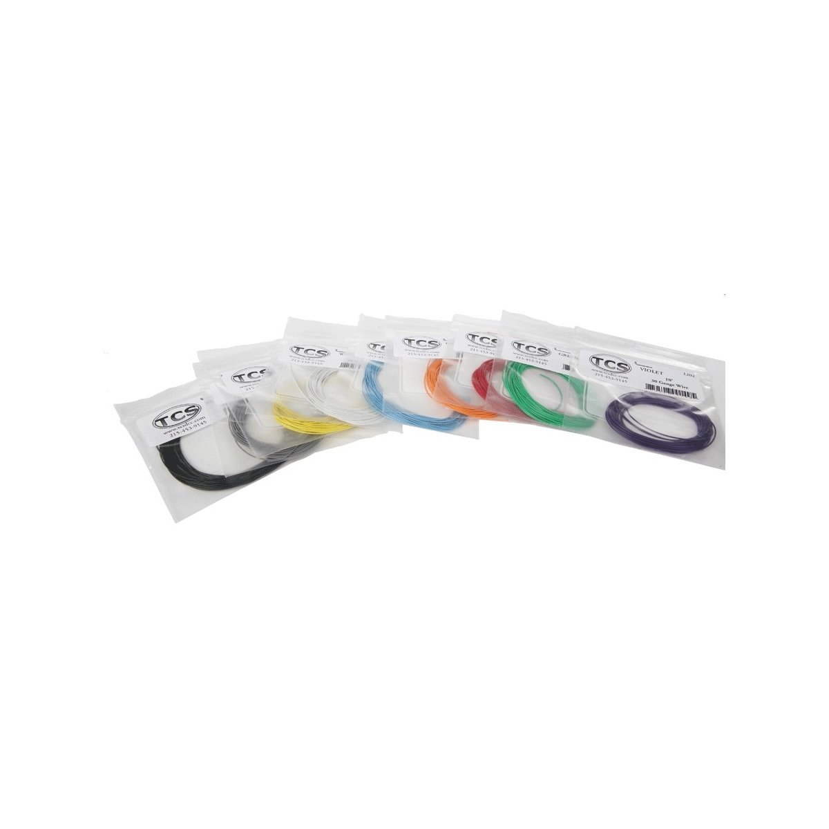 30 Gauge Wire 10′ 3.05m Roll -- Multi-Color Pack: 1 Roll Each of 9 Colors, ALL, Train Control Systems 1467