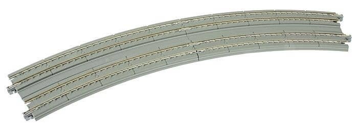 Curved Double Concrete Slab Superelevated Track - Unitrack -- 16-3/8 & 15′ 414 & 381mm Radius 22.5-, N, Kato USA Inc 20188