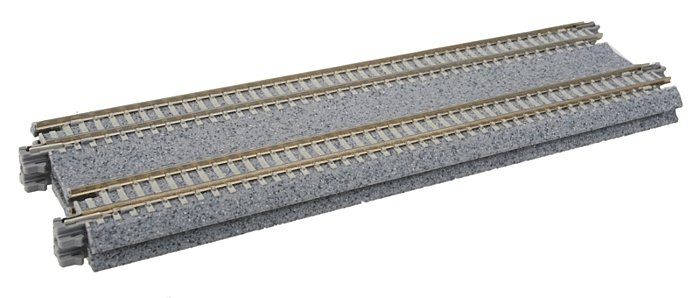 Concrete Tie Double Track Straight -- 7-5/16′ 186mm pkg(2), N, Kato USA Inc 20012