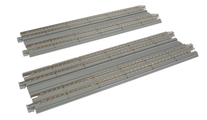 Straight Double Concrete Slab Track - Unitrack -- 7-5/16′ 18.6cm pkg(2), N, Kato USA Inc 20014