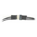 Micro Connector Set (1 Male, 1 Female) -- 4-Pin Linear Array w/6′ 32-Gauge Wires (3 black, 1 white) .122 x .059 x .17, ALL, Tr