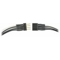 Mini Connector Set (1 Male, 1 Female) -- 4-Pin Linear Array w/6′ 32 Gauge Wires (3 black, 1 white) .214 x .083 x .24, ALL, Tra