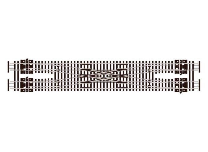Code 55 Double Crossover (Scissors-Type) -- Electrofrog - Medium - 18′ Radius, N, Peco SLE383F