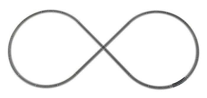 Figure-8 Track Pack - E-Z Track(R) -- 54 x 23-1/2′ 137.2 x 59.7cm Set-Up Area, N, Bachmann Industries 44878