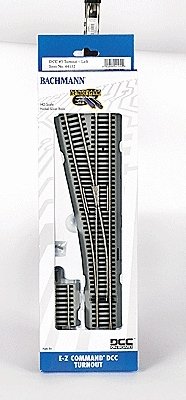 Decoder-Equipped Nickel Silver Turnout - E-Z Track(R) -- 5 Left Hand, HO, Bachmann Industries 44132