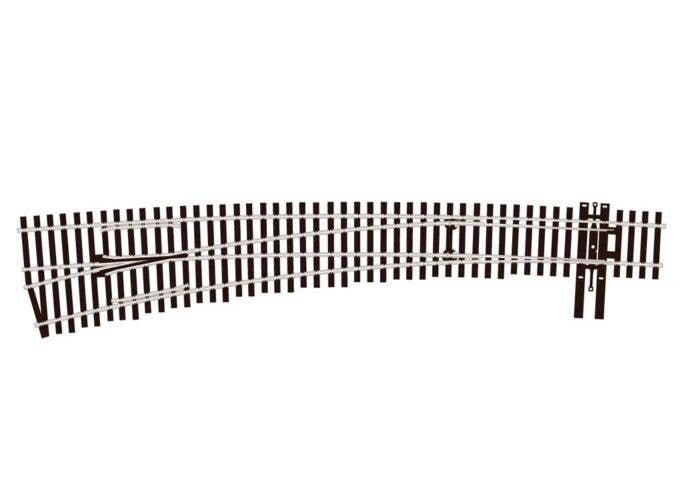 North American Style Code 83 Curved Turnout Electrofrog -- 7 Left, HO, Peco SLE8377