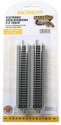 Auto-Reversing Track w/Nickel Silver Rail & Gray Roadbed - E-Z Track(R) -- 5′ Straight pkg(6), N, Bachmann Industries 44848